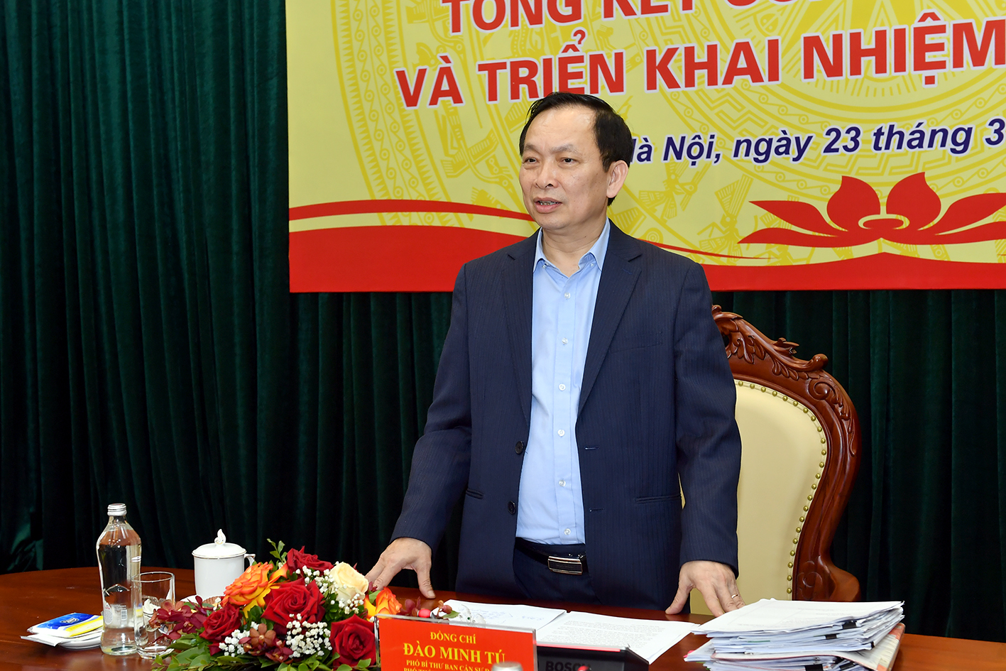 Phó Thống đốc thường trực Đào Minh Tú phát biểu chỉ đạo Hội nghị