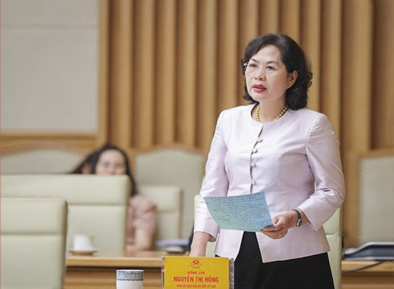 Thống đốc NHNN Việt Nam Nguyễn Thị Hồng phát biểu tại buổi làm việc
