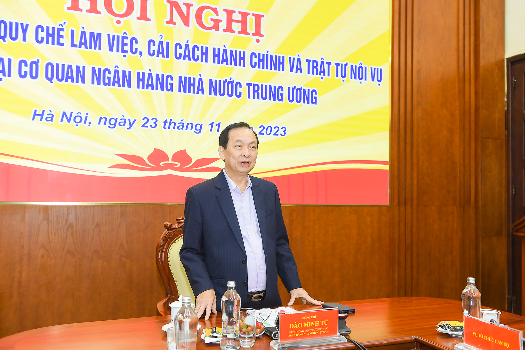 Phó Thống đốc Thường trực NHNN Đào Minh Tú phát biểu chỉ đạo tại Hội nghị