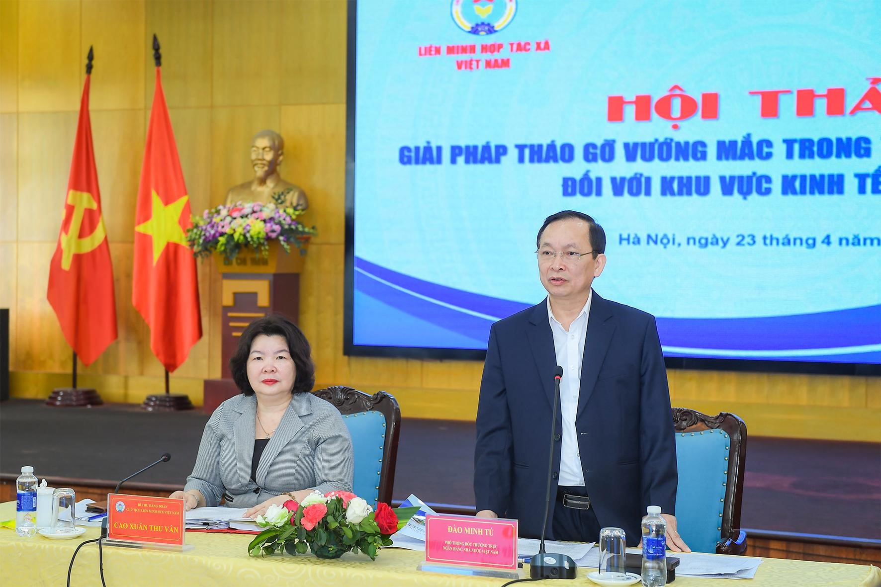 Phó Thống đốc thường trực NHNN Đào Minh Tú đồng chủ trì Hội thảo