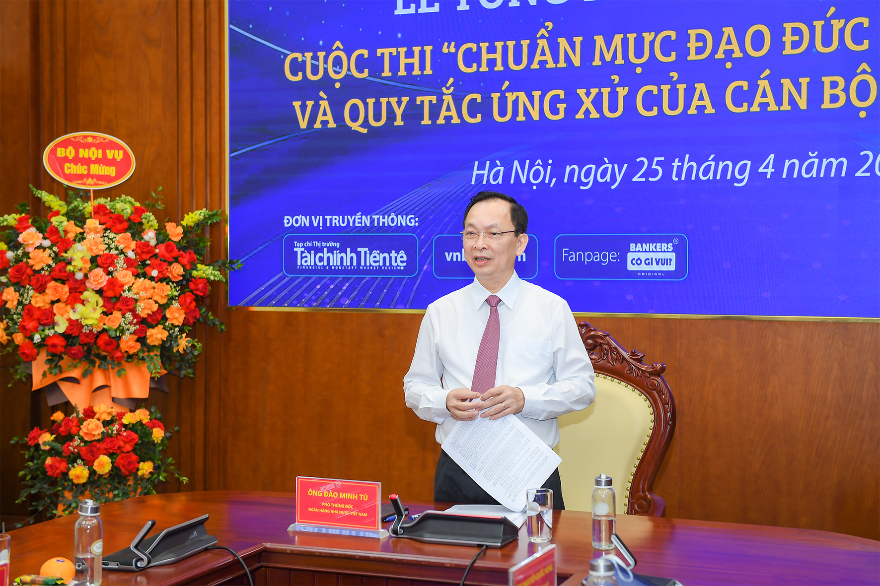 Phó Thống đốc Đào Minh Tú phát biểu tại buổi lễ