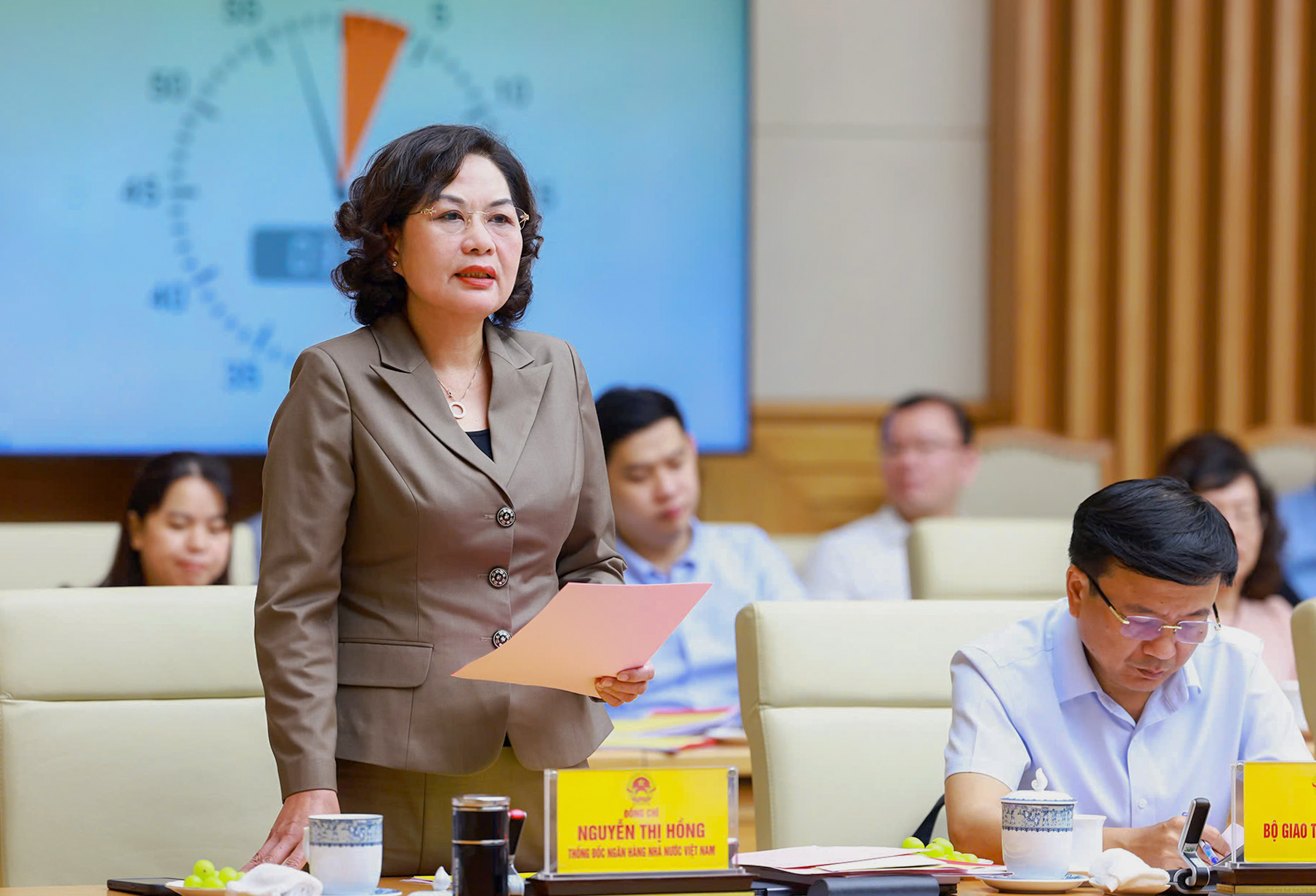 Thống đốc Nguyễn Thị Hồng phát biểu tại Hội nghị - Ảnh: Dương Giang