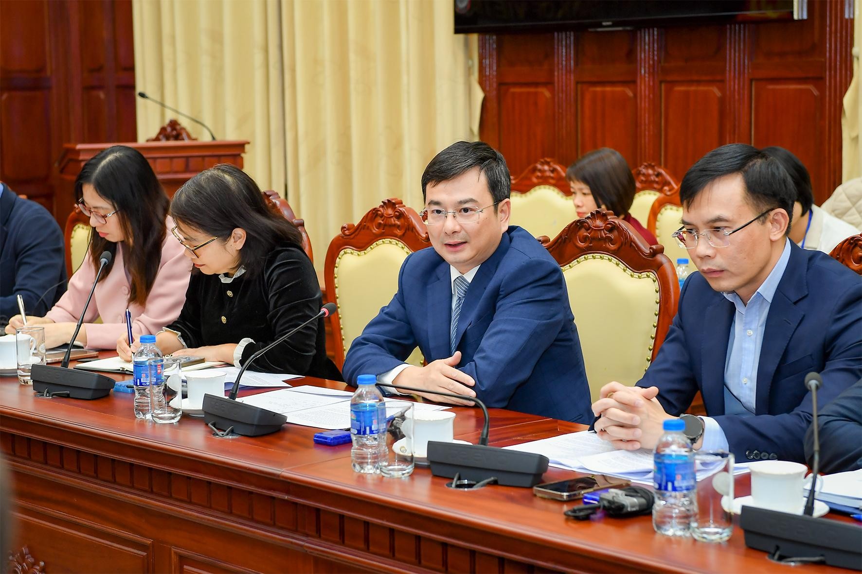 Phó Thống đốc Phạm Thanh Hà phát biểu tại buổi làm việc