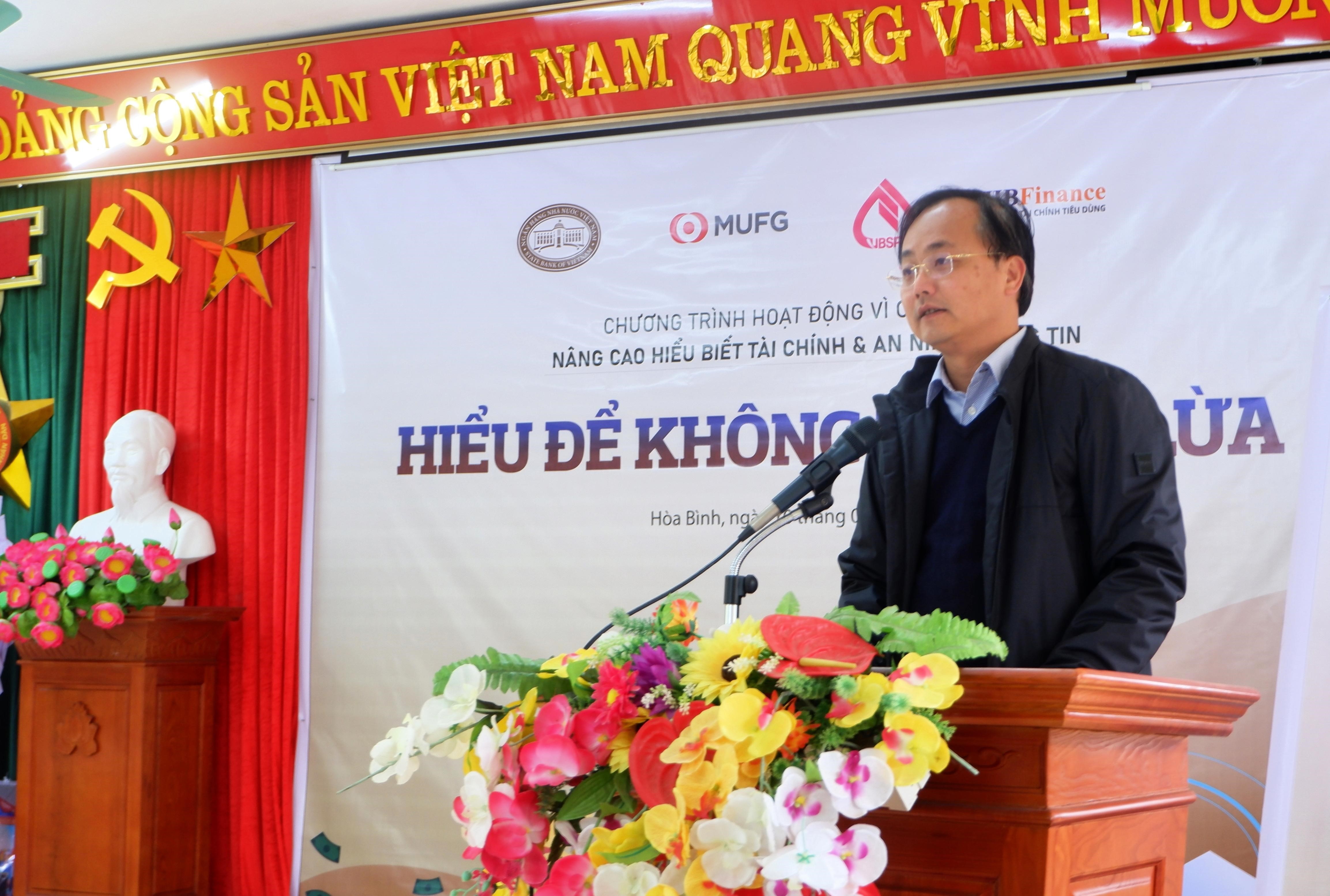 Ông Tô Huy Vũ, Vụ trưởng Vụ Hợp tác Quốc tế NHNN phát biểu khai mạc Chương trình